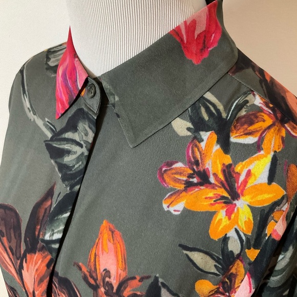 Soft Surroundings Green Provincia Maxi Dress | Floral | Handkerchief Hem | XS - Picture 4 of 11